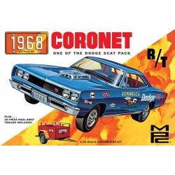 Model Plastikowy - Samochód 1:25 1968 Dodge Coronet Hardtop with Trailer Car - MPC975